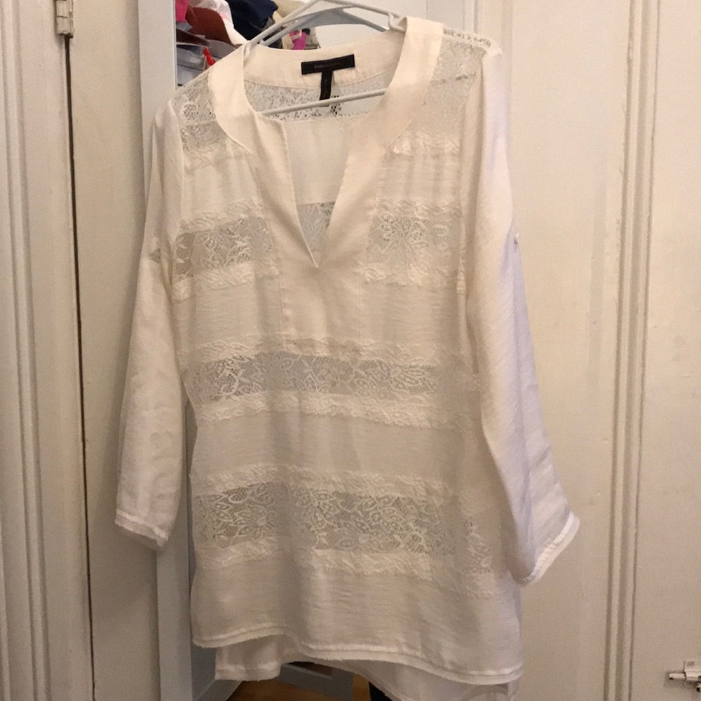 White silks and lace tunic